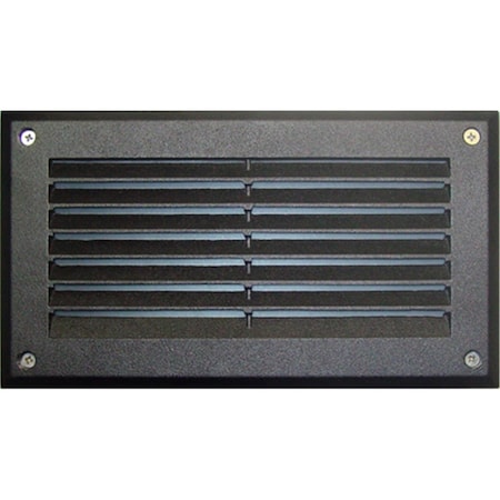 Intense Recessed Louvered Brick, Step & Wall Light, Black - 5 x 8.80 x 3.10 in. IN2562972